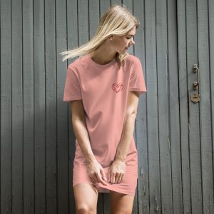 Organic cotton t-shirt dress - PEACE