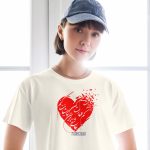 Women’s crop top - Oriental Calligraphy Red Heart