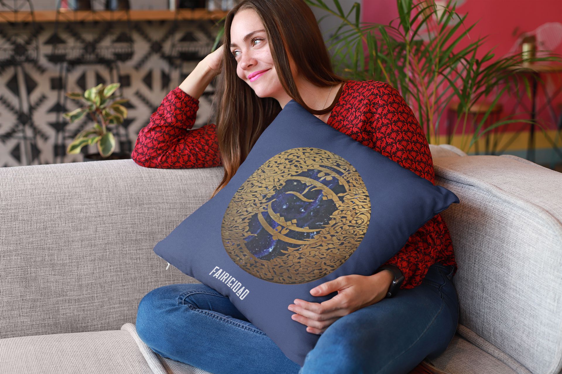 Premium Pillow Case - Oriental Calligraphy Gold Premium Pillow Case - Oriental Calligraphy Gold