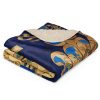 Sherpa blanket - Oriental Calligraphy blue