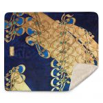 Sherpa blanket - Oriental Calligraphy blue