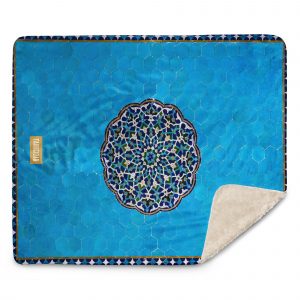 Sherpa blanket - Orient Tile blue